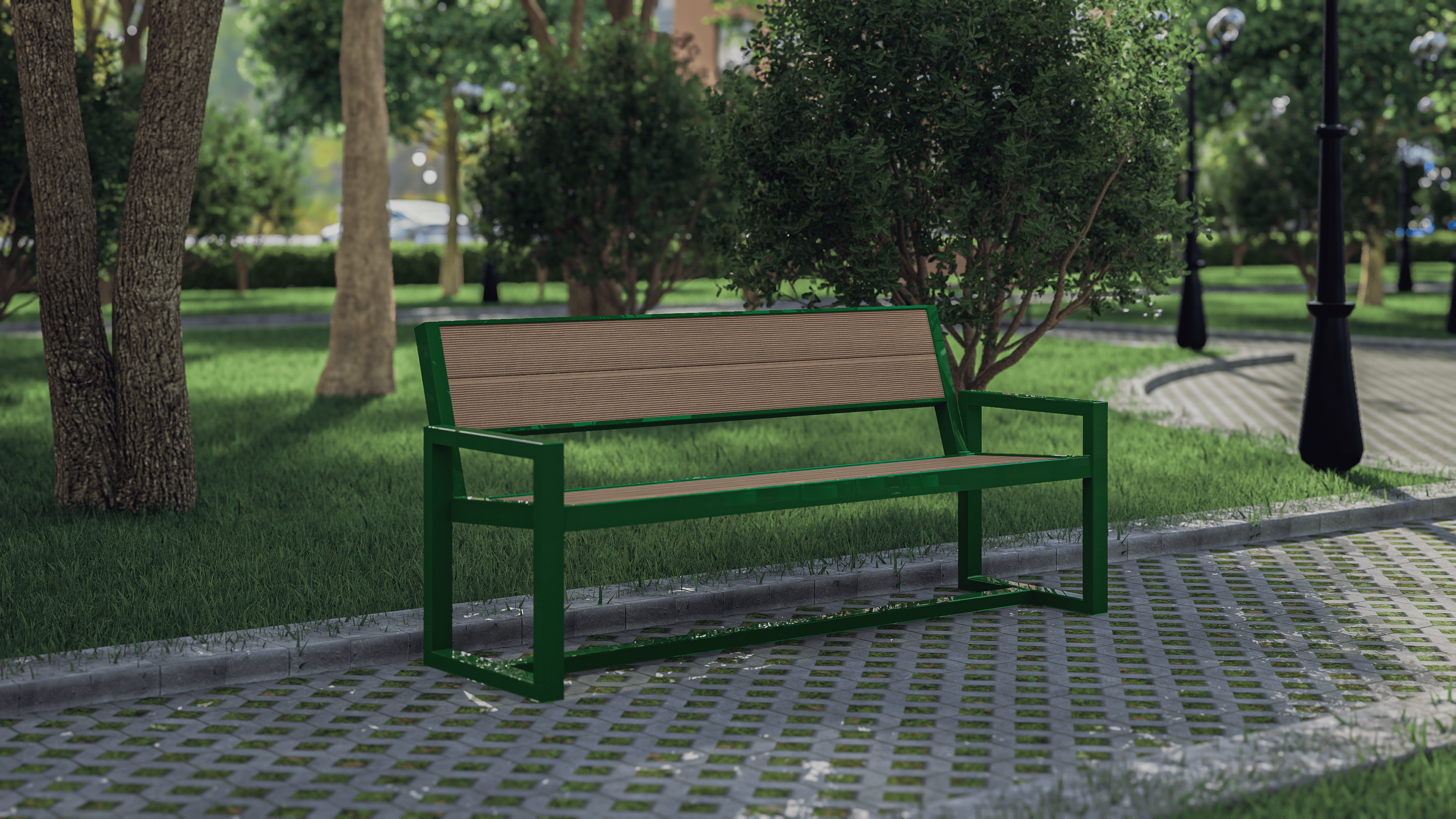 Banca parc cu spatar GreenVista Bench Banca parc cu spatar GreenVista Bench